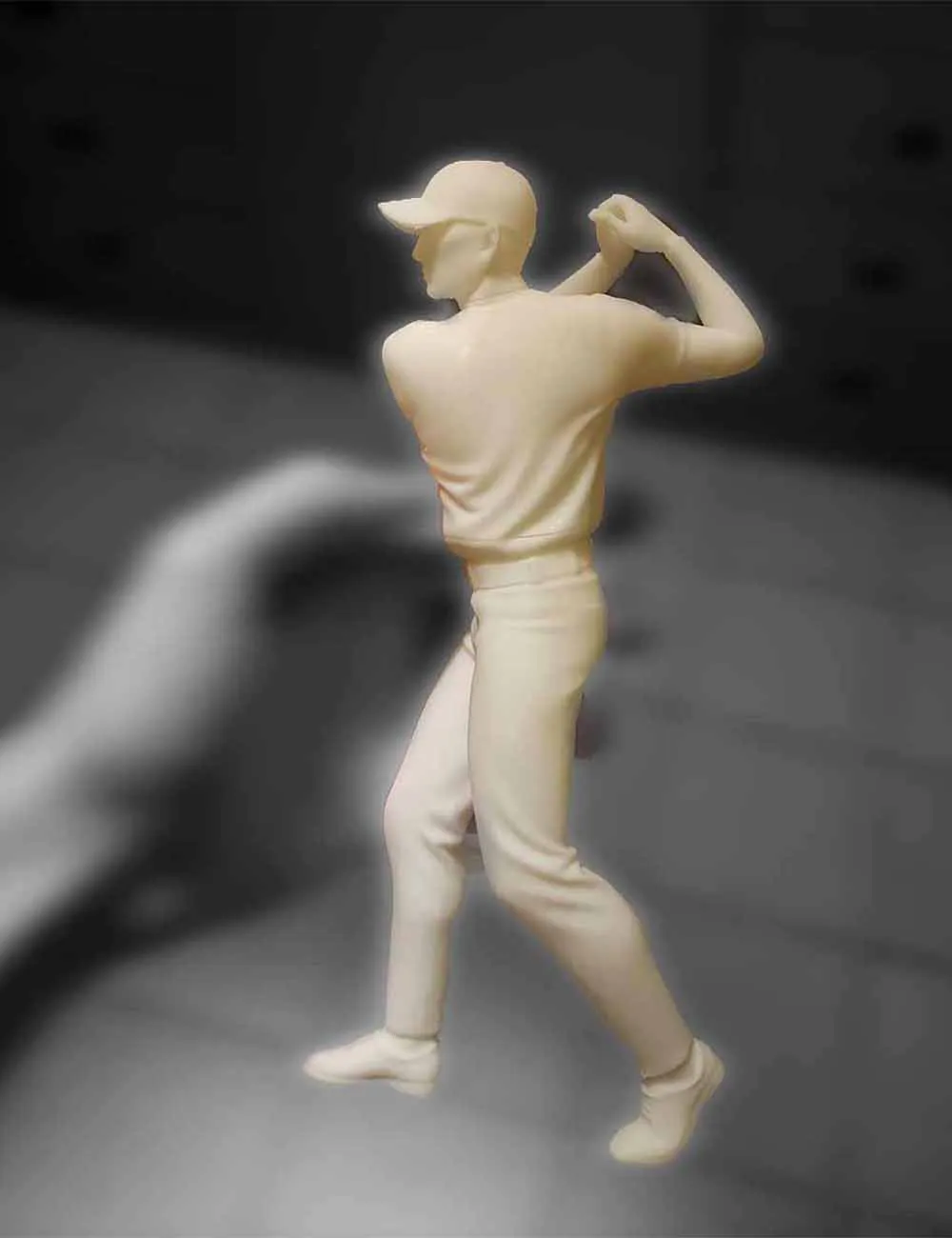 3D printed baseball player figurine created for collectibles and custom character projects.