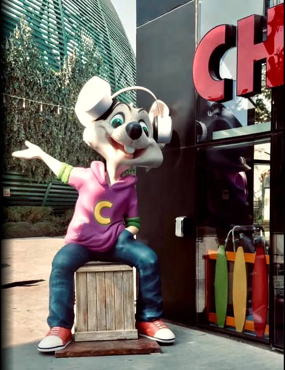 Chuck E. Cheese Character Sculpture