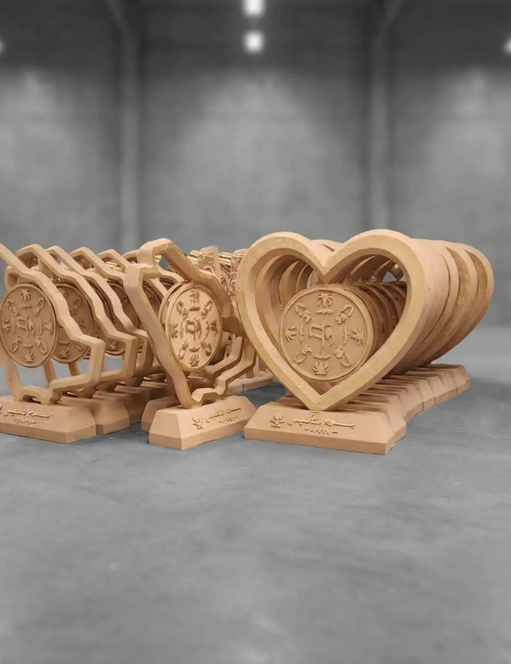 Decorative sculpture created for Saudi Founding Day celebrations.