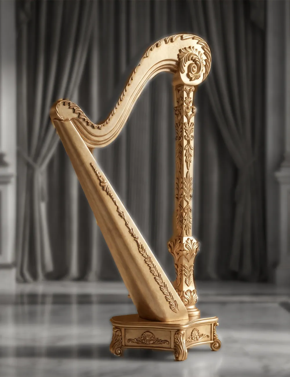 Classical Harp Sculpture