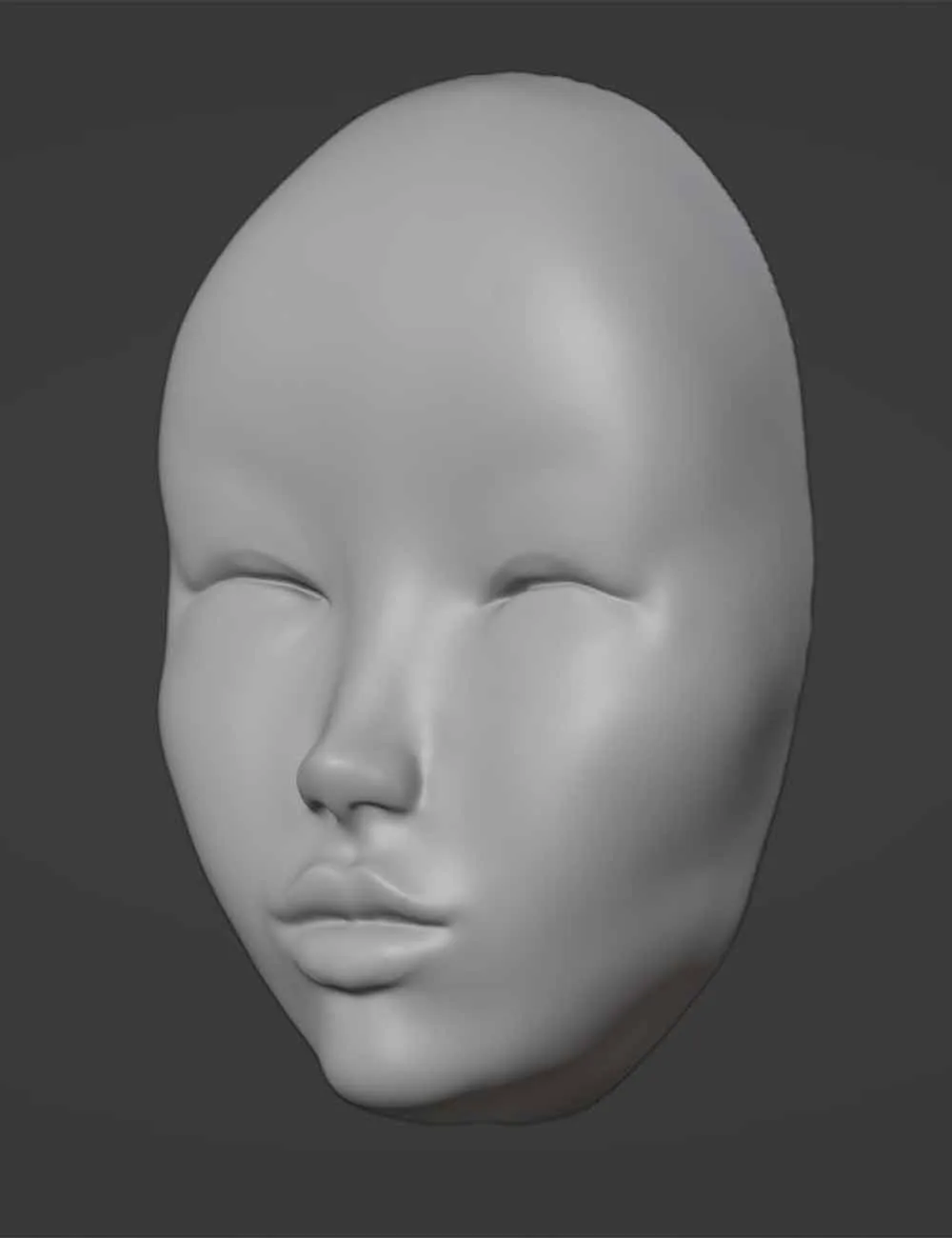 Digital face sculpture prepared for high-quality 3D printing and artistic production.