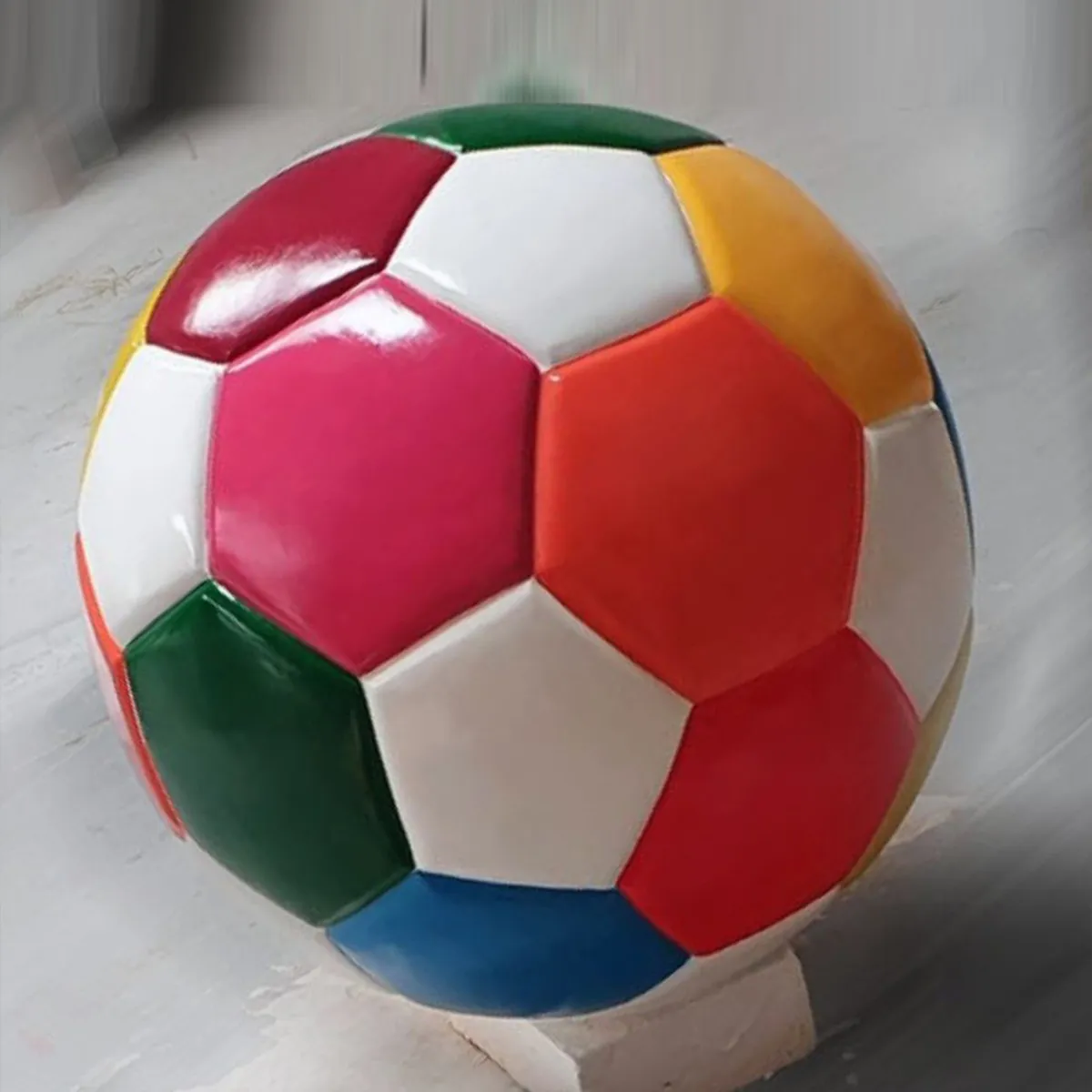 Large football sculpture for sports events and exhibitions.