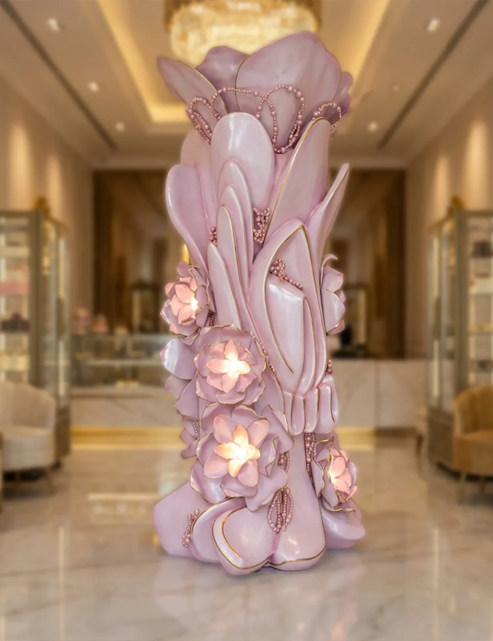Decorative wedding cake sculpture for luxury weddings and event displays.