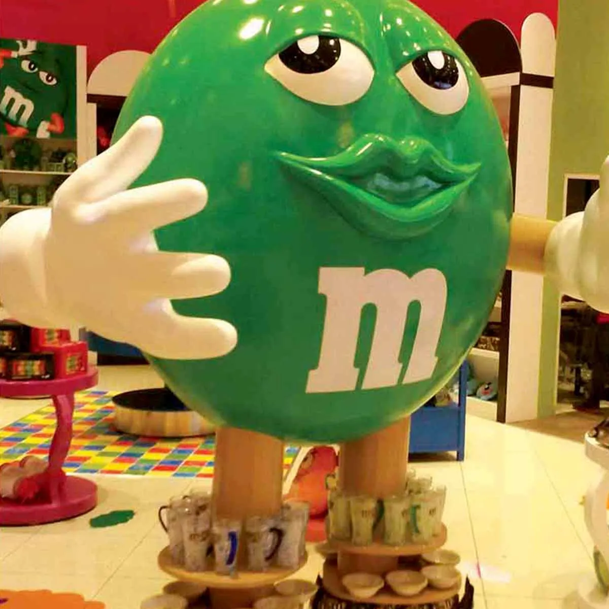 Large M&M's character sculpture for promotional displays.