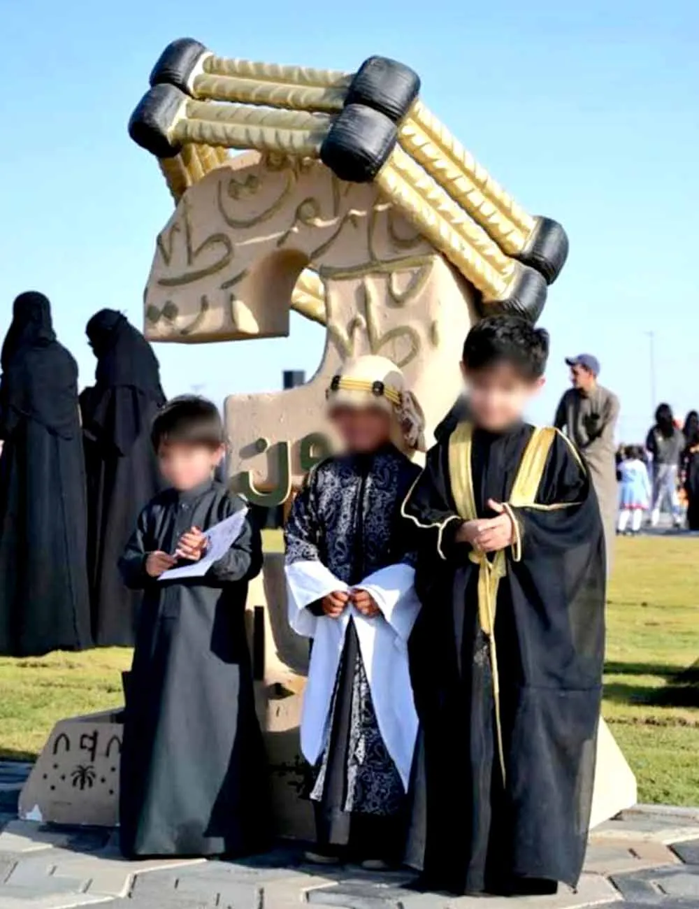 Saudi Founding Day event sculpture designed for official celebrations.
