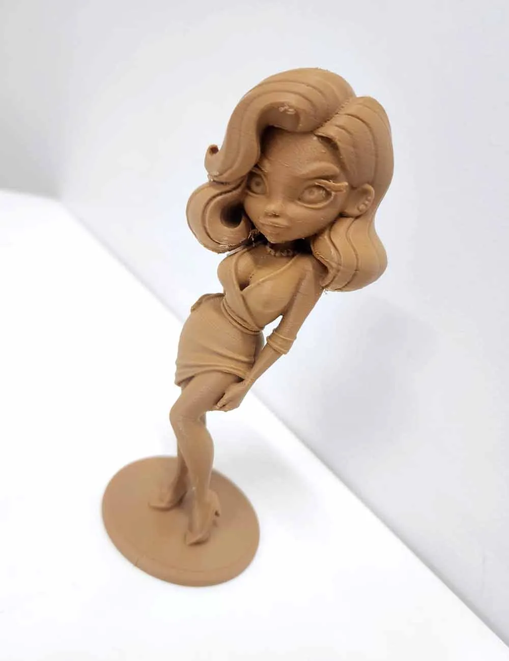 Stylized cartoon character sculpture created using professional 3D printing technology.